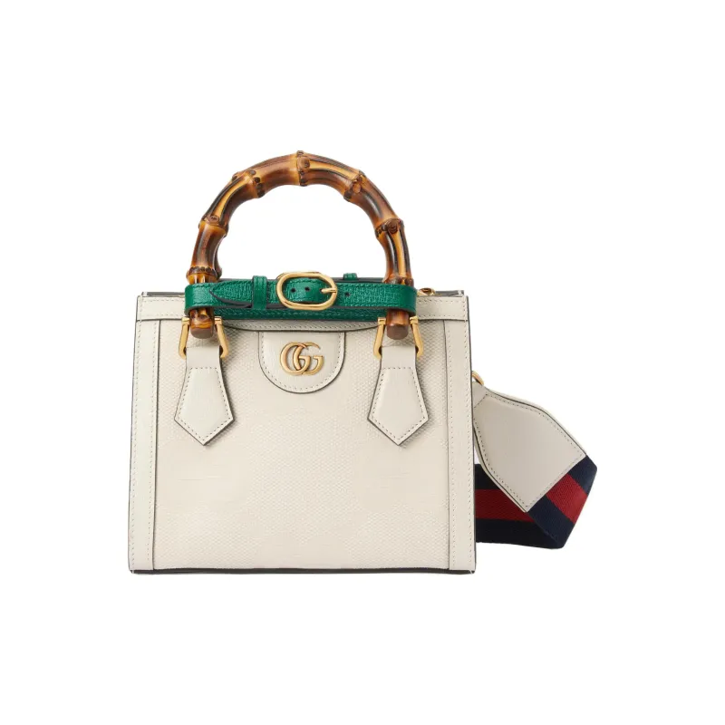 GUCCI Diana Canvas With Leather Shoulder Bag, Tote Bag, Shopping Bag, Handbag Mini Women's Ecru-1