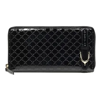 GUCCI Patent Leather Wallet Women's Black