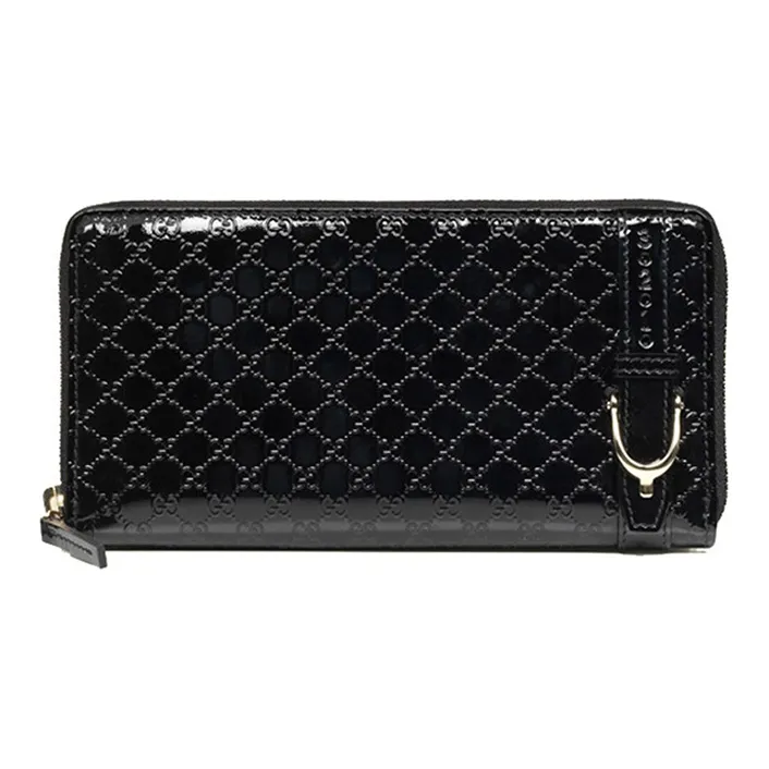 GUCCI Patent Leather Wallet Women's Black-0