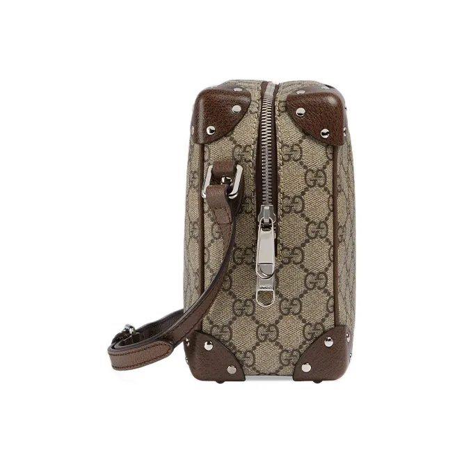 GUCCI Canvas Box Bag, Small Square Bag, Crossbody Bag, Shoulder Bag Unisex-3