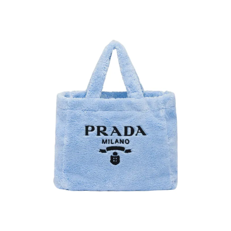 PRADA Fabric Tote Bag Shopping Bag Handbag Women's Sky Blue/Black-0