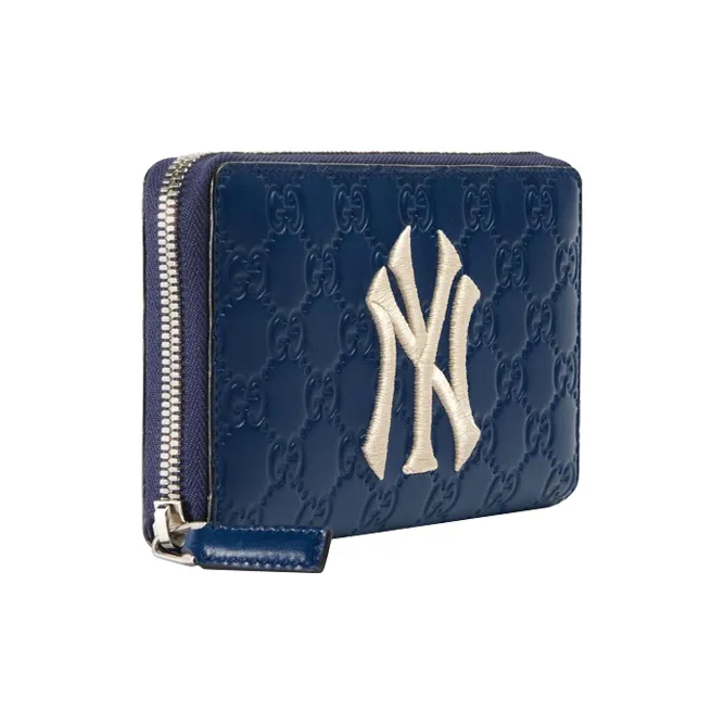 GUCCI Leather Wallet Regular Unisex Blue-1