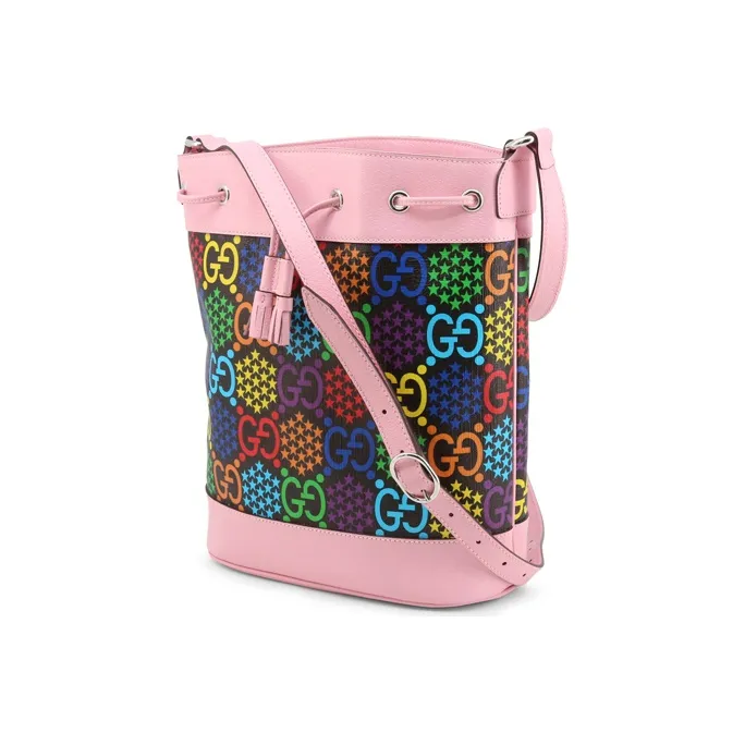 GUCCI Canvas With Leather Bucket Bags Shoulder Bag Crossbody Bag Women's Pink/Multicolor/Candy Color-1
