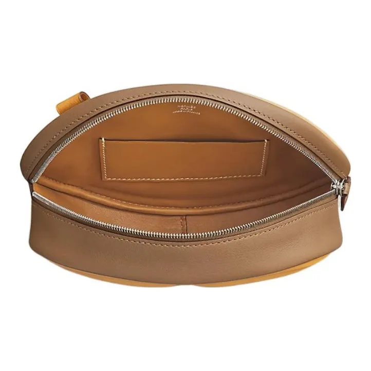 HERMES In The Loop Swift Calfskin Fanny Pack Small Size Unisex Cookie/Chestnut/Sesame-2