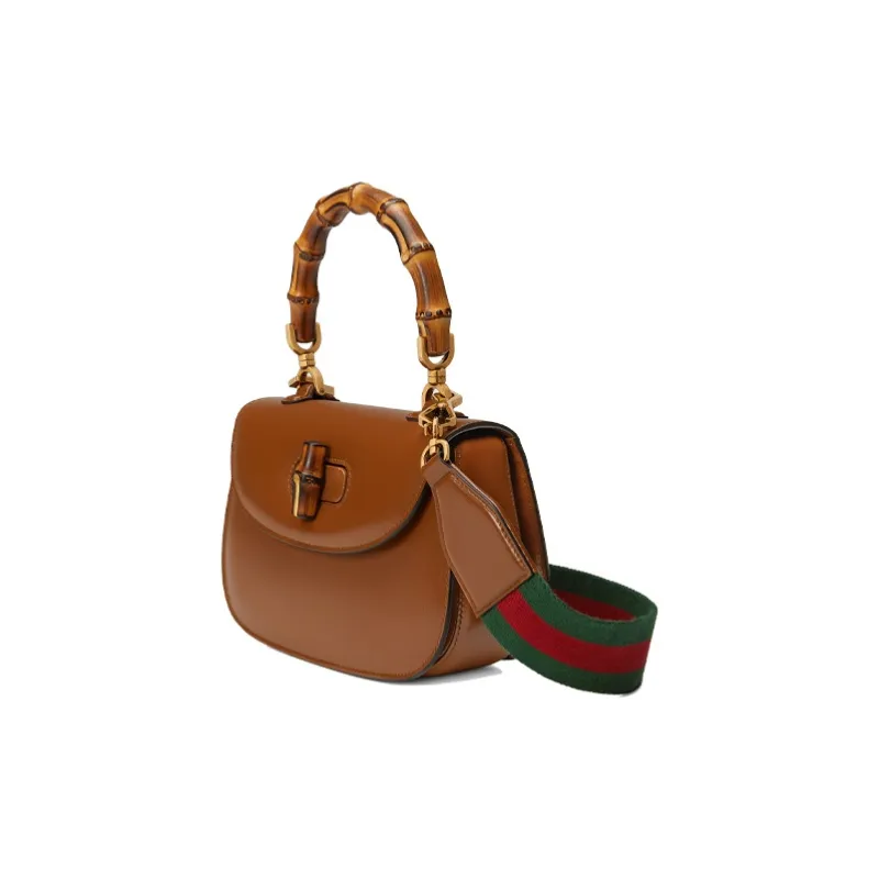 GUCCI Leather Shoulder Bag, Crossbody Bag, Handbag Trumpets Women's Brown-1