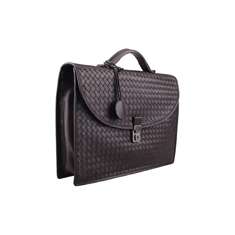 Bottega Veneta Sheepskin Briefcases Handbags Regular Men's Dark Coffee-2
