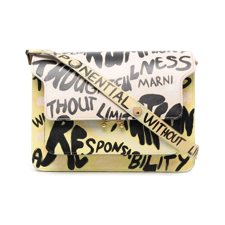 MARNI Trunk Cow Leather Trunk Bag Crossbody Bag Women's Yellow-0