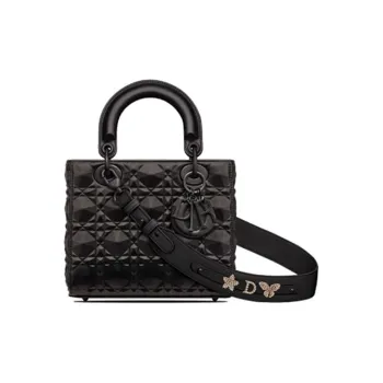 DIOR Lady DiorMy ABCDior Cow Leather Dior Bag Shoulder Bag Crossbody Bag Handbag Small Size Women's Black