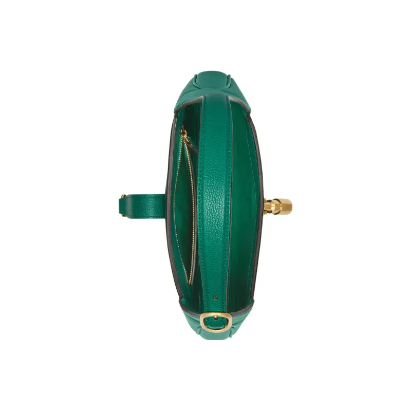 GUCCI Jackie 1961 Grained Leather Crescent Shoulder Bag Shoulder Bag Small Size Women's Emerald Green-6