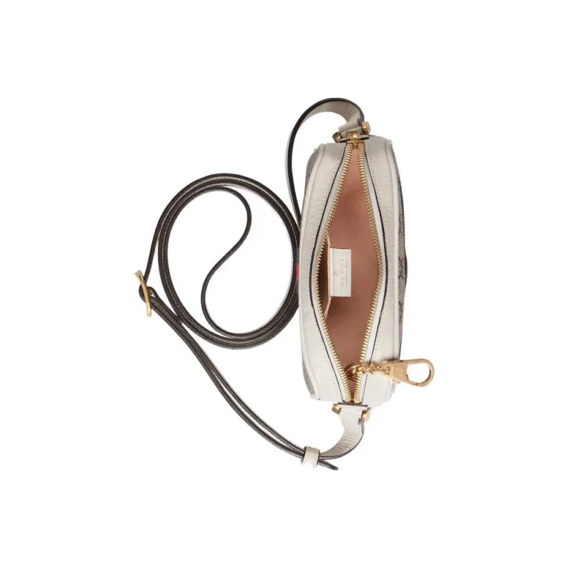 GUCCI Ophidia Canvas With Leather Crossbody Bag Shoulder Bag Women's Beige-5