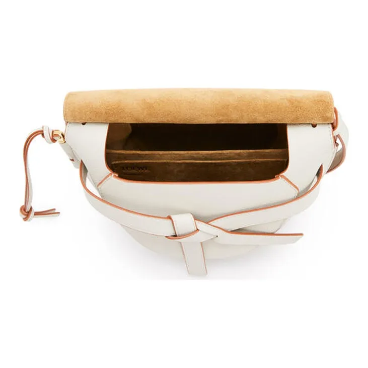 LOEWE Gate Cow Leather Shoulder Bag Women's White-3