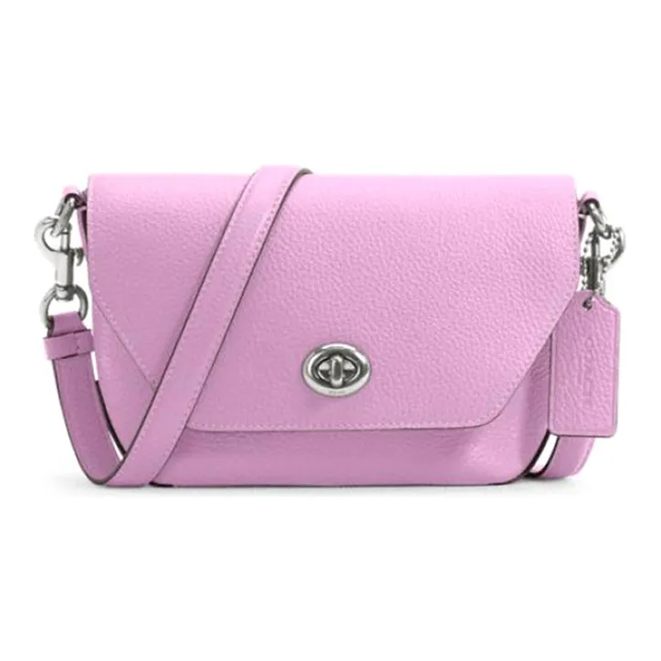 COACH Karlee Leather Crossbody Bag, Shoulder Bag Women's Light Purple-0