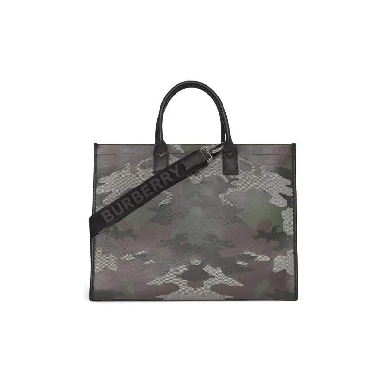 Burberry Canvas Tote Bag Shopping Bag Handbag Regular Men's Camouflage-1
