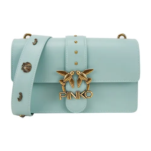 PINKO Cow Leather Swift Bag Shoulder Bags Women's Green