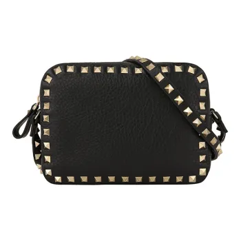 Valentino Cow Leather Camera Bag, Small Square Bag, Crossbody Bag, Shoulder Bag Women's Black