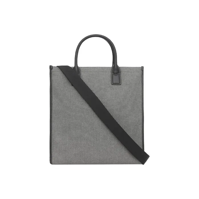 Burberry Horseferry Canvas Tote Bag Shopping Bag Shoulder Bag Crossbody Bag Handbag Men's Black/Gray-3