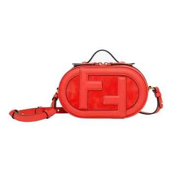 FENDI Cowhide Leather Camera Bag, Handbag, Shoulder Bag, Crossbody Bag Mini Women's Red