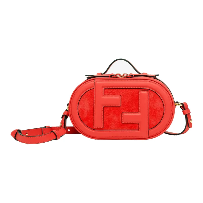 FENDI Cowhide Leather Camera Bag, Handbag, Shoulder Bag, Crossbody Bag Mini Women's Red-0