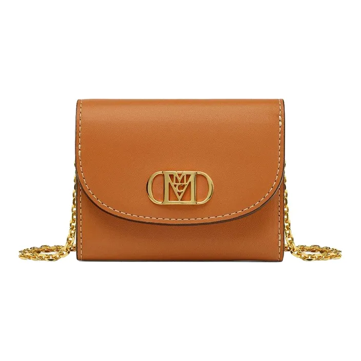 MCM Mode Travia Cow Leather Crossbody Wallet Mini Women's Brown Cognac-0