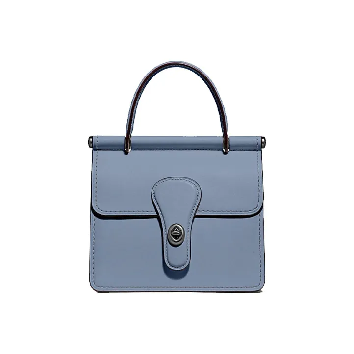 COACH Willis Leather Handbag Shoulder Bag Crossbody Bag Small Size Women's Blue-0