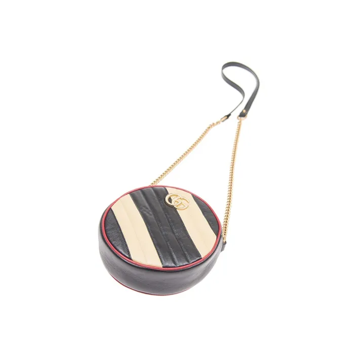 GUCCI Marmont Cow Leather Round Bag, Crossbody Bag, Shoulder Bag Women's-3