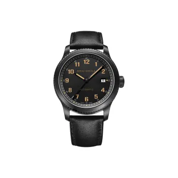 Sea Gull Frontier Automatic Mechanical Movement Genuine Leather Strap Watch Men's Watches Black Dial