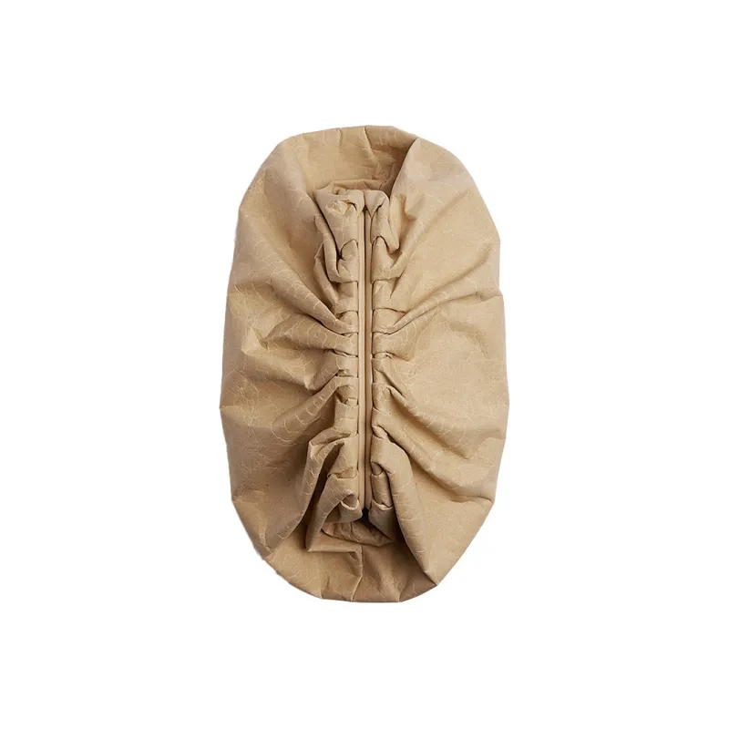 Bottega Veneta Nylon Cloud Bag Clutch Large Size Women's Khaki-1
