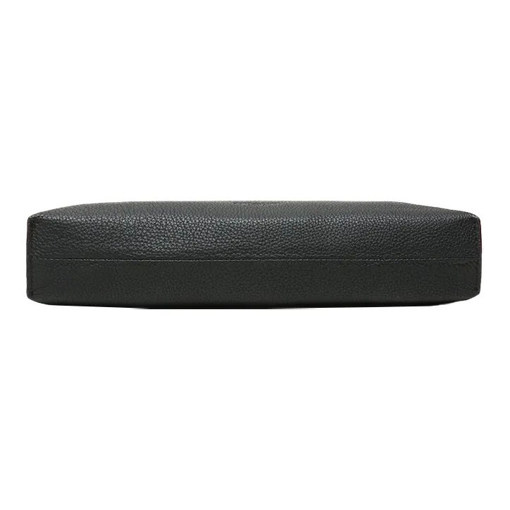 COACH Academy Pebbled Leather Clutch Large Size Men's Black-4