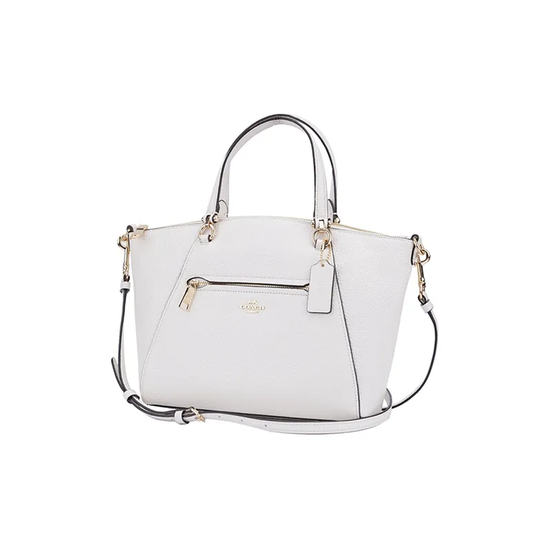 COACH Prairie Leather Dumpling Bag, Portable Crossbody Bag, Shoulder Bag Medium Size Women's White-1