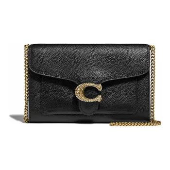 COACH Tabby Leather Shoulder Bag, Crossbody Bag Small Size Women's Black