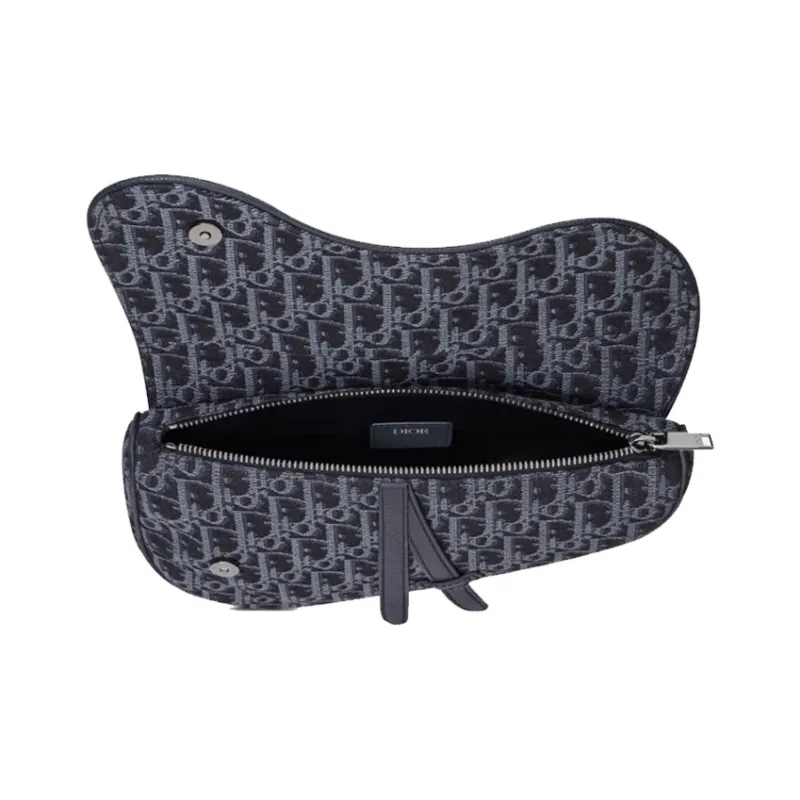 DIOR Saddle Cow Leather With Nylon Sling Bag Men's Blue-2