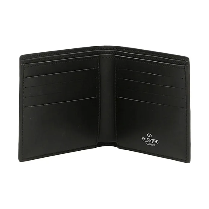 Valentino Cow Leather Wallet Men's Black-3