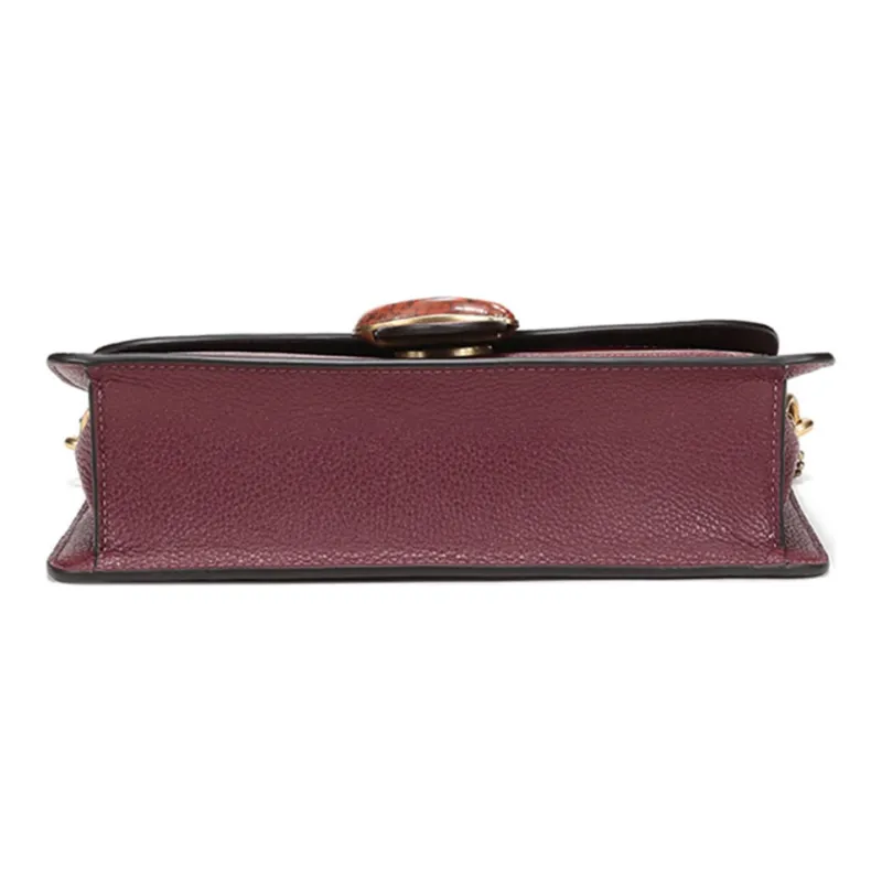 COACH Tabby Solid Color Leather Shoulder Bag, Handbag Medium Size Women's Burgundy-4