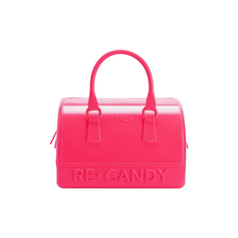 Furla Candy Polyurethane Boston Bag Shoulder Bag Crossbody Bag Handbag Medium Size Women's Pink-0