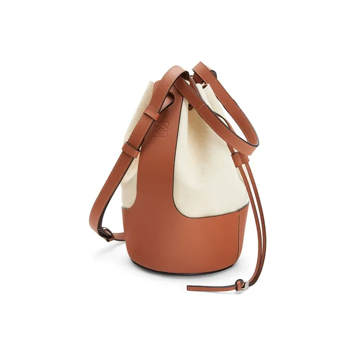 LOEWE Balloon Canvas With Leather Balloon Bag, Bucket Bag, Drawstring Bag, Handbag, Shoulder Bag, Crossbody Bag Women's-1