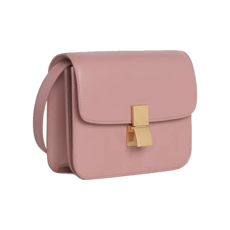 CELINE Classic Bo Polished Calfskin Tofu Bag Small Square Bag Shoulder Bag Crossbody Bag Women's Classical Rose-2