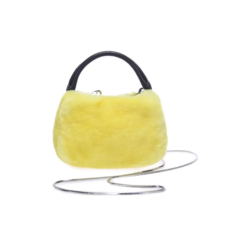 QULU Wool Portable Crossbody Cell Phone Pouch Mini Women's Ecru Jasper Yellow Milk Coffee Black-21