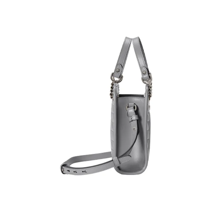 GUCCI Marmont Quilted Leather Small Tote, Portable Crossbody Bag, Shoulder Bag Mini Women's Gray-2