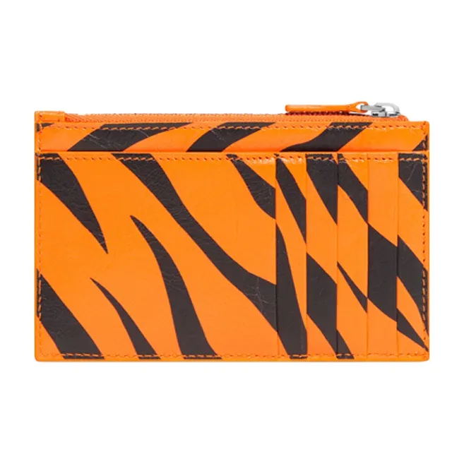 Balenciaga Sheepskin Coin Purse Tubas Unisex Orange-1