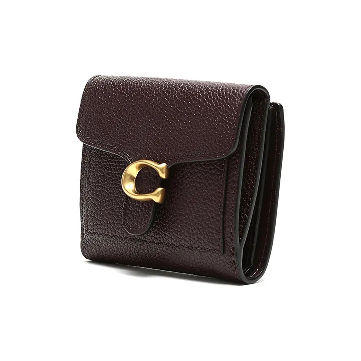COACH Tabby Leather Clutch Envelope Bag, Coin Purse, Wallet Women's Brown Red-1