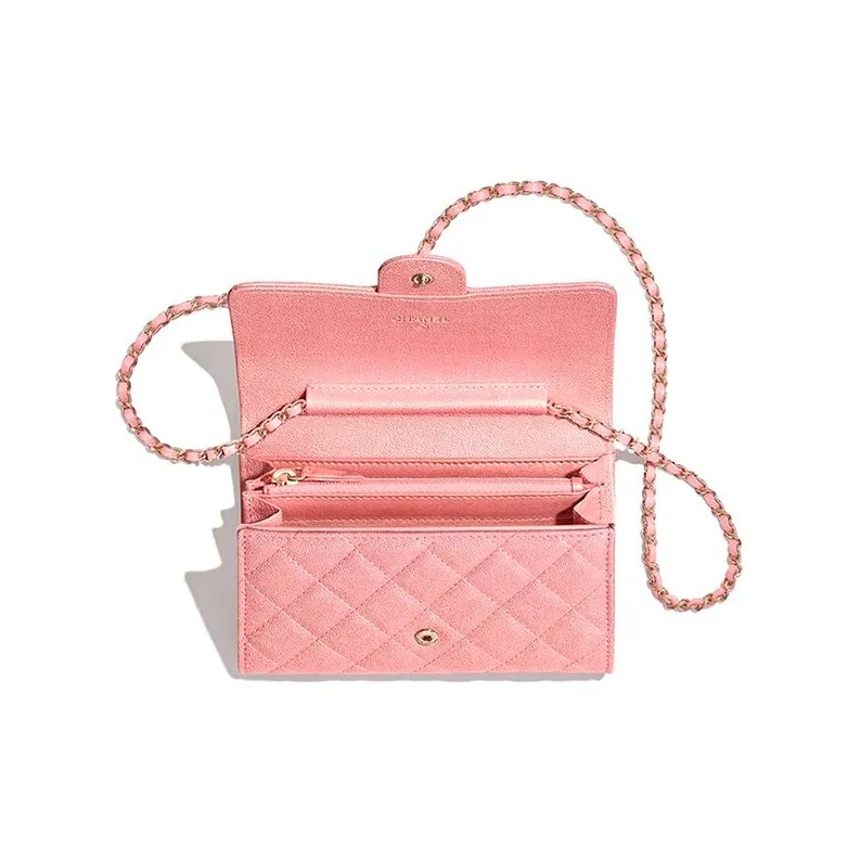 CHANEL Classic Flap CF Caviar Cow Leather Evening Bag, Chain Bag, Shoulder Bag Women's Pink-3