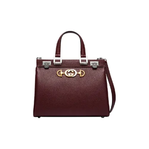 GUCCI Zumi Leather Shoulder Bag Crossbody Bag Handbag Small Size Women's Deep Red
