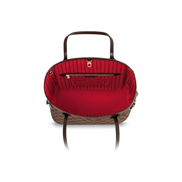 LOUIS VUITTON Neo Neverfull Damier Ebene Pm Cerise Lining-4