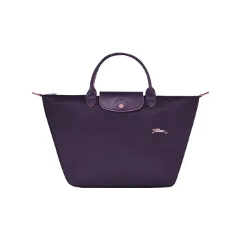 LONGCHAMP Fabric Dumpling Bag Handbag Shoulder Bag Medium Size Women's Berry Purple