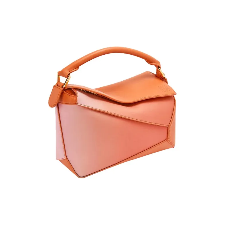 LOEWE Nappa Calfskin Handbag Shoulder Bag Small Size Women's Coral Red/Light Pink-1