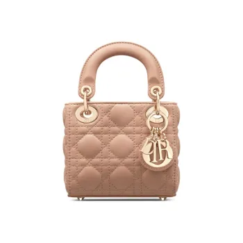 DIOR Sheepskin Lady Dior Bag, Shoulder Bag, Crossbody Bag, Handbag Extra Mini Women's Cinnamon Pink