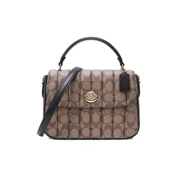 COACH Marlie Canvas With Leather Portable Crossbody Bag Shoulder Bag Small Size Women's Khaki/Black