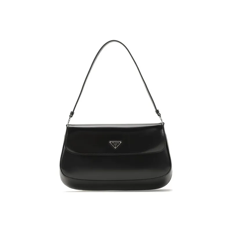 PRADA Leather Shoulder Bag Handbag Shoulder Bag Women's Black-0