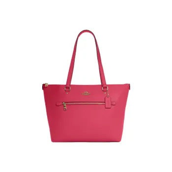 COACH Gallery Leather Tote Bag Shoulder Bag Large Size Women's Pink