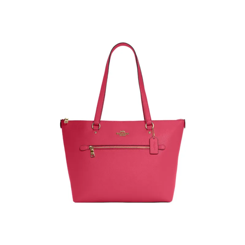 COACH Gallery Leather Tote Bag Shoulder Bag Large Size Women's Pink-0